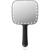 OWBIA Lighted LED Handheld Mirror with Point Light, Battery-Operated Portable Makeup Mirror, Black