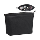 OWBIA Make up Bag with Zipper, Portable Wash Bag for Travel (Large, Black)