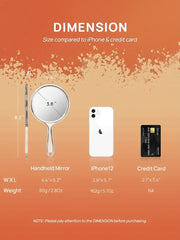 OWBIA Hand Mirror, Double-Sided Handheld Mirror 1X/3X Magnifying Mirror with Handle