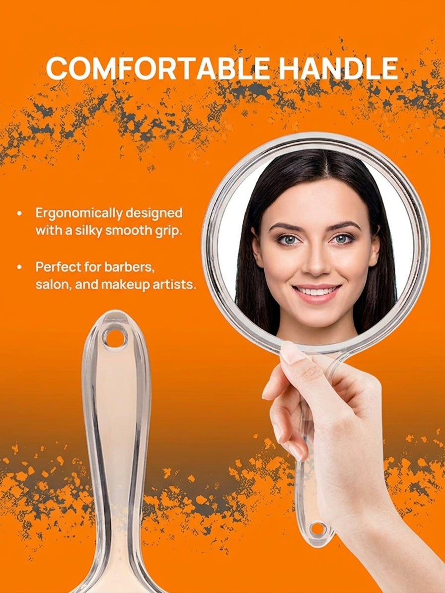 OWBIA Hand Mirror, Double-Sided Handheld Mirror 1X/3X Magnifying Mirror with Handle