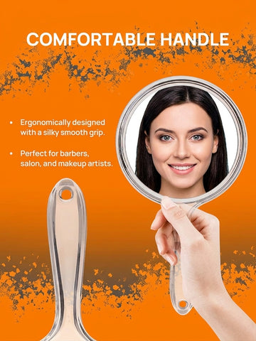 OWBIA Hand Mirror, Double-Sided Handheld Mirror 1X/3X Magnifying Mirror with Handle