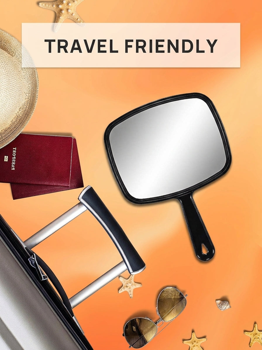 OWBIA Hand Mirror, All Black Handheld Mirror with Handle