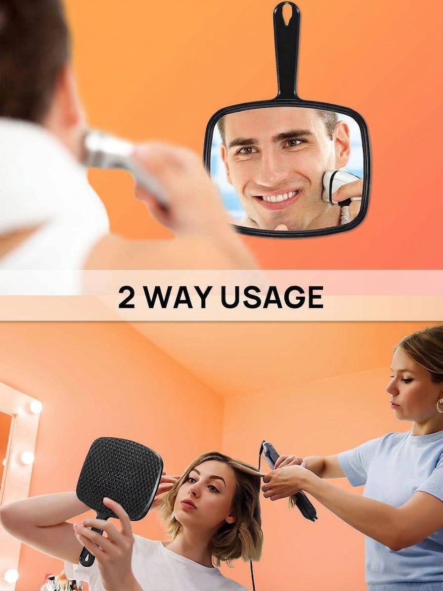 OWBIA Hand Mirror, All Black Handheld Mirror with Handle