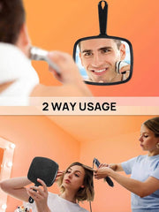 OWBIA Hand Mirror, All Black Handheld Mirror with Handle