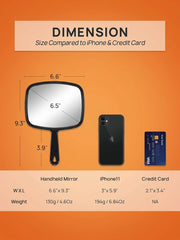 OWBIA Hand Mirror, All Black Handheld Mirror with Handle