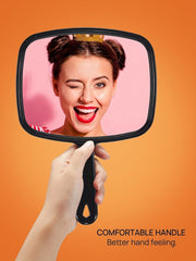 OWBIA Hand Mirror, All Black Handheld Mirror with Handle