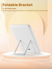 OWBIA Lighted Travel Makeup Mirror, 8 x 5 inches Desk Mirror with Foldable Stand and 3 Lighting Modes for Shaving and Travelling