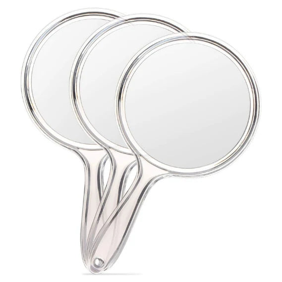 OWBIA Hand Mirror, Double-Sided Handheld Mirror 1X/3X Magnifying Mirror with Handle
