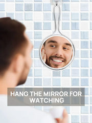 OWBIA Hand Mirror, Double-Sided Handheld Mirror 1X/3X Magnifying Mirror with Handle