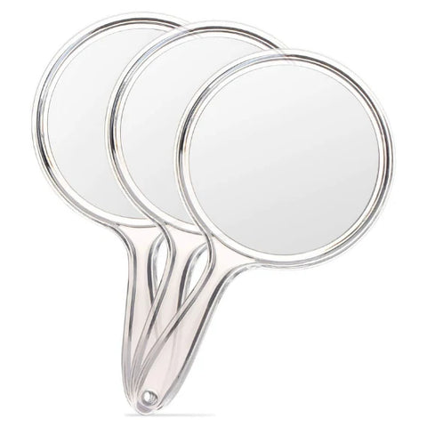 OWBIA Hand Mirror, Double-Sided Handheld Mirror 1X/3X Magnifying Mirror with Handle