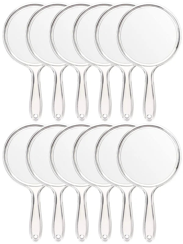 OWBIA Hand Mirror, Double-Sided Handheld Mirror 1X/3X Magnifying Mirror with Handle