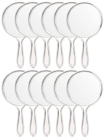 OWBIA Hand Mirror, Double-Sided Handheld Mirror 1X/3X Magnifying Mirror with Handle