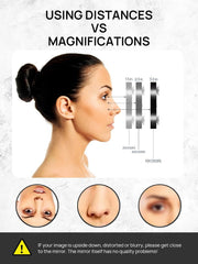 OWBIA Magnifying Mirror and Eyebrow Tweezers Kit, 3.5" Two Suction Cups Magnifier Travel Set