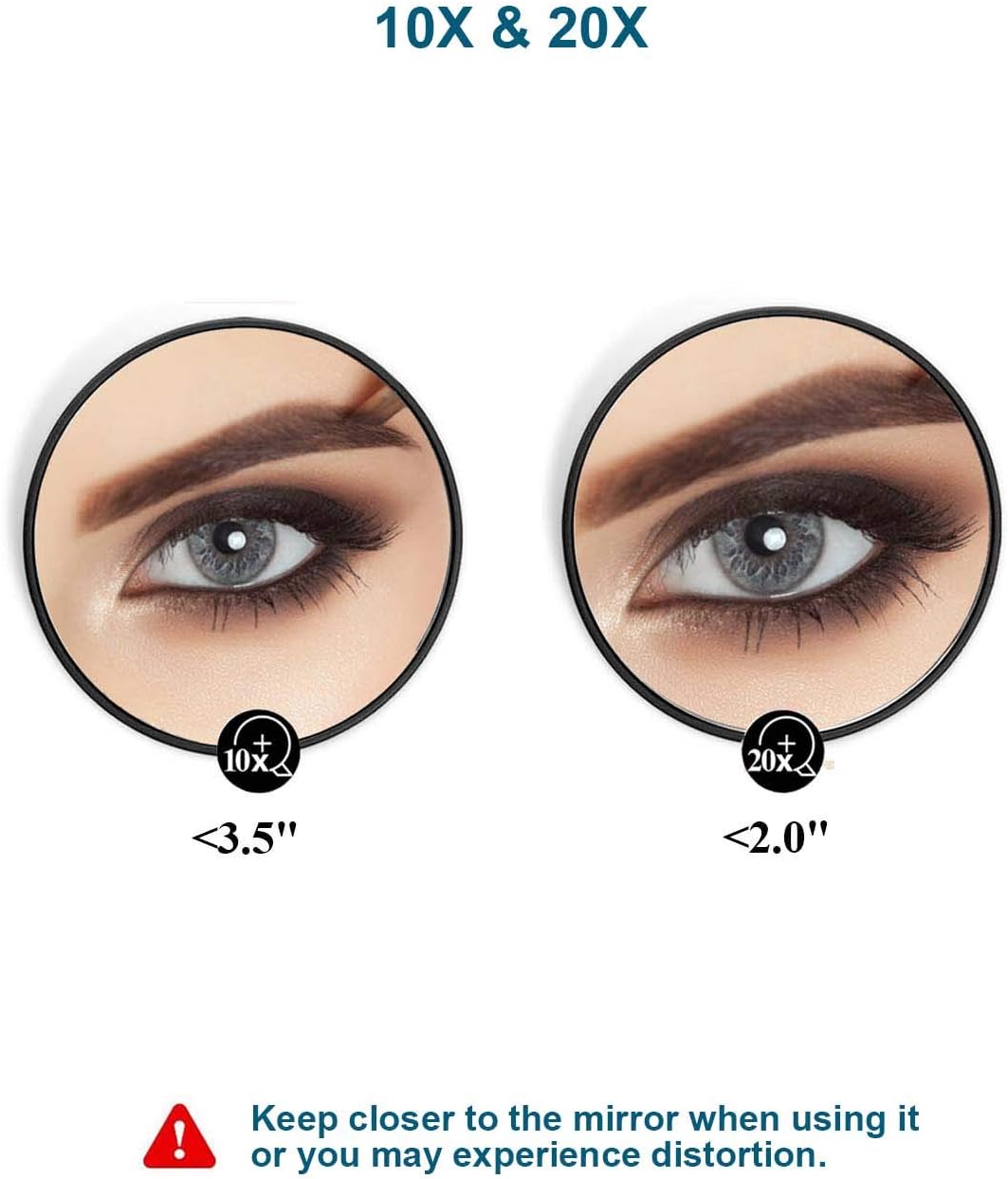 OWBIA Magnifying Mirror and Eyebrow Tweezers Kit, 3.5" Two Suction Cups Magnifier Travel Set