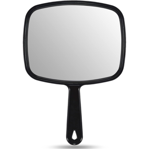 OWBIA Hand Mirror, All Black Handheld Mirror with Handle